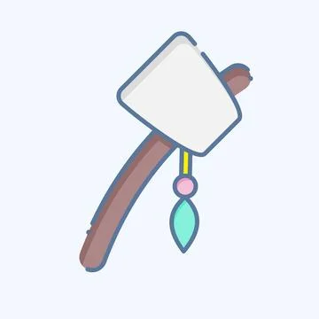 Icon Primitive Axe. related to American Indigenous symbol. doodle style. si.. Stock Illustration