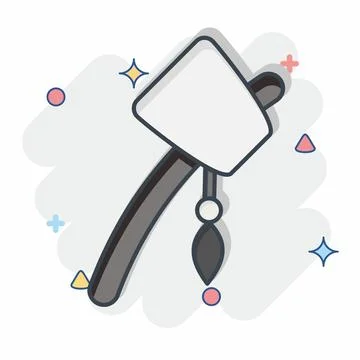 Icon Primitive Axe. related to American Indigenous symbol. comic style. sim.. Stock Illustration