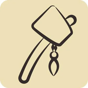 Icon Primitive Axe. related to American Indigenous symbol. hand drawn style.. 스톡 일러스트