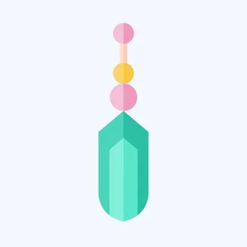 Icon Primitive Feather. related to American Indigenous symbol. flat style. .. Stock Illustration