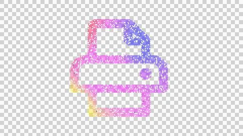 Icon print is made up of LED square shapes. There are bright diodes and there Stockillustratie