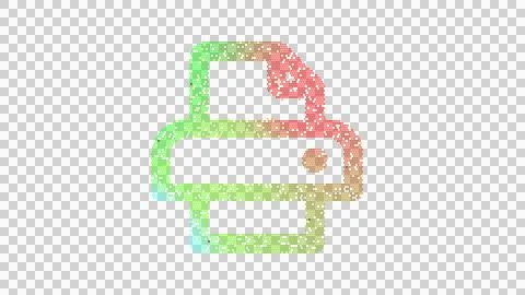 Icon print is made up of LED square shapes. There are bright diodes and there Stockillustratie