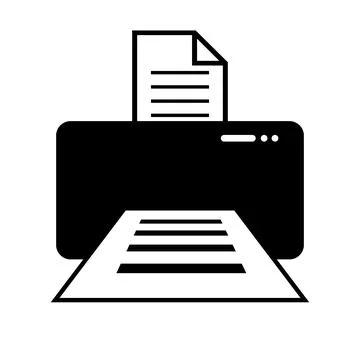 Icon of the printer making the copy. Vector.. Stock Illustration