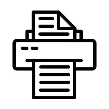 Icon of a Printer with Paper Output for Office and Printing Needs Stock Illustration