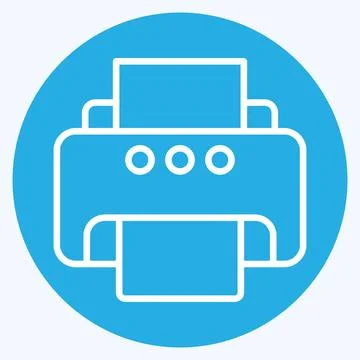 Icon Printer. related to Computer symbol. blue eyes style. simple design ed.. Stock Illustration