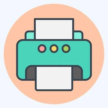 Icon Printer. related to Computer symbol. color mate style. simple design e.. Stock Illustration