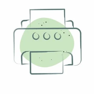 Icon Printer. related to Computer symbol. Color Spot Style. simple design e.. Stock Illustration