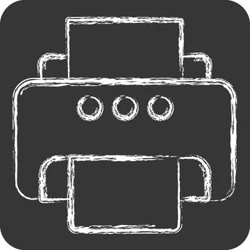Icon Printer. related to Computer symbol. chalk Style. simple design editab.. Stock Illustration
