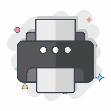 Icon Printer. related to Computer symbol. comic style. simple design editab.. Stock Illustration