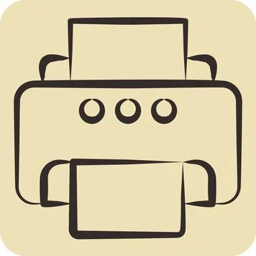 Icon Printer. related to Computer symbol. hand drawn style. simple design e.. Stockillustratie