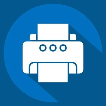 Icon Printer. related to Computer symbol. long shadow style. simple design .. Stock Illustration
