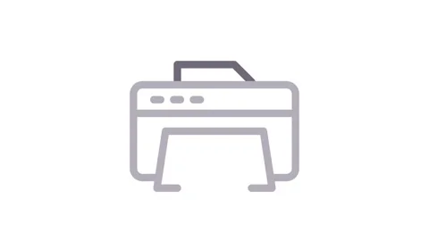 Icon of a printer, symbolizing printing functionality or services. Stock Footage 334766261