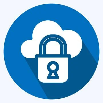 Icon Private Cloud. suitable for Security symbol. long shadow style. simple d Stock-Illustration