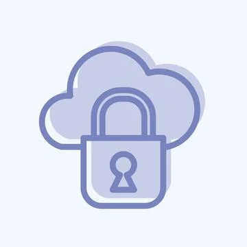 Icon Private Cloud. suitable for Security symbol. two tone style. simple desi イラスト素材