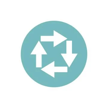 Icon of process arrows in color circle Stock Illustration