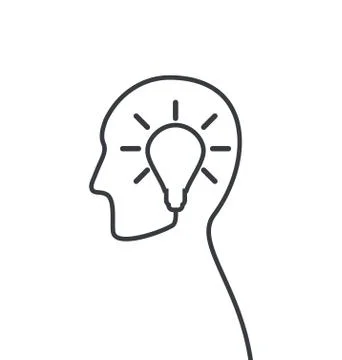 Icon process of generating ideas to solve problems, birth of the brilliant id Illustrazione stock