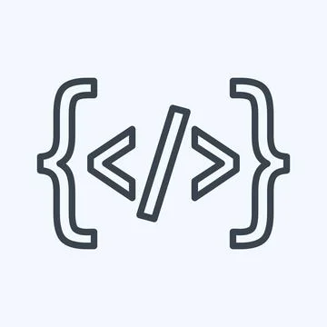 Icon Programming. suitable for Programming symbol. line style. simple design  Illustration