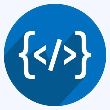 Icon Programming. suitable for Programming symbol. long shadow style. simple  Stock-Illustration