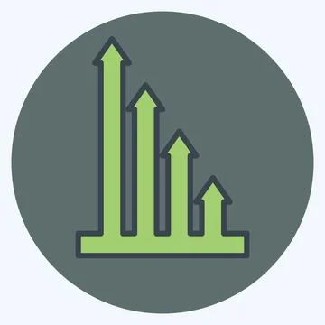Icon Progress Chart. related to Business symbol. color mate style. design e.. Stock Illustration