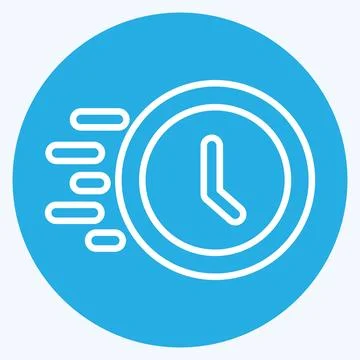Icon Progress Clock. related to Development symbol. blue eyes style Illustrazione stock