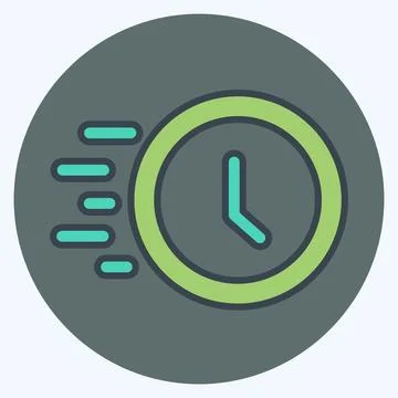 Icon Progress Clock. related to Development symbol. color mate style Illustrazione stock