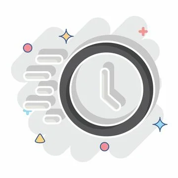 Icon Progress Clock. related to Development symbol. comic style Illustrazione stock