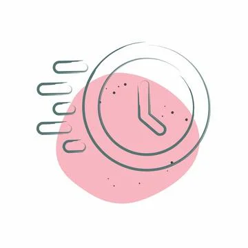 Icon Progress Clock. related to Development symbol. Color Spot Style Illustrazione stock