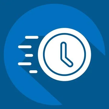 Icon Progress Clock. related to Development symbol. long shadow style Illustrazione stock
