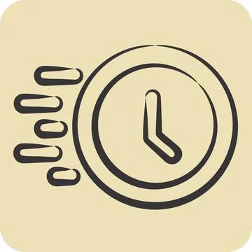 Icon Progress Clock. related to Development symbol. hand drawn style Illustrazione stock