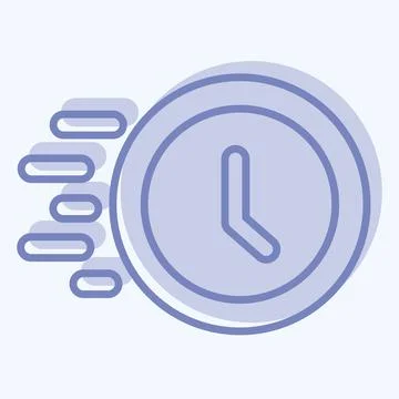 Icon Progress Clock. related to Development symbol. two tone style Illustrazione stock