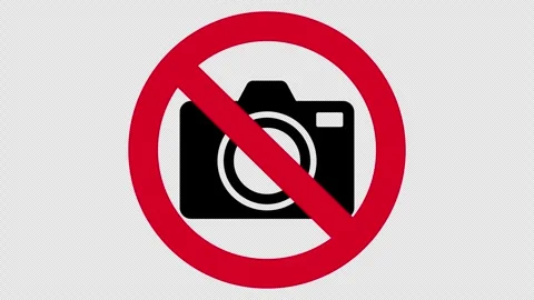 Icon prohibiting entry with a camera on transparent background. Stock Footage 300665952