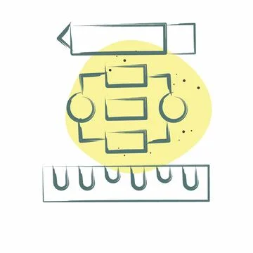 Icon Project Flowchart. related to Creative Concept symbol. Color Spot Styl.. 스톡 일러스트