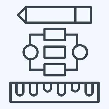 Icon Project Flowchart. related to Creative Concept symbol. line style. sim.. Illustrazione stock