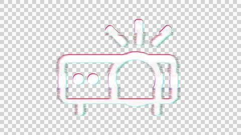 Icon projector is distorted. Glitch. Noise, chromatic aberration, geometric Stock Illustration