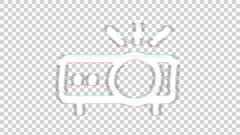 Icon projector is distorted. Glitch. Noise, chromatic aberration, geometric Stock Illustration