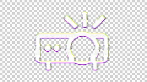 Icon projector is distorted. Glitch. Noise, chromatic aberration, geometric Stock Illustration