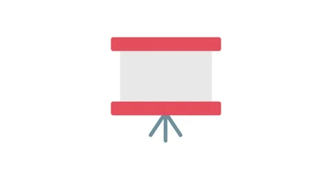 Icon of a projector with a tripod mounted on top, symbolizing presentation .. Stock Footage 334021114
