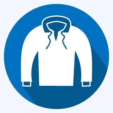 Icon Pull Over. suitable for men accessories symbol. long shadow style. simpl Stockillustratie