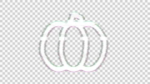 Icon pumpkin is distorted. Glitch. Noise, chromatic aberration, geometric Stock Illustration