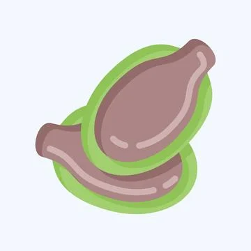 Icon Pumpkin Seeds. suitable for Nuts symbol. flat style. simple design edita Stock Illustration