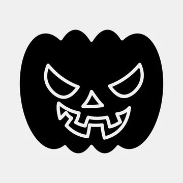 Icon pumpkins. Illustration of halloween elements. Icon in glyph style. Stock Illustration