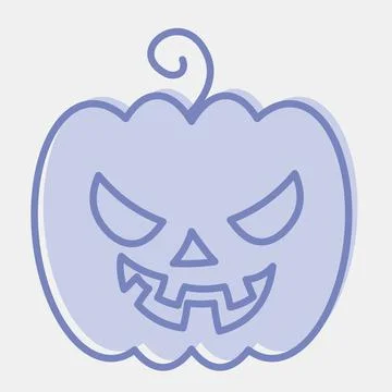 Icon pumpkins. Illustration of halloween elements. Icon in two tone style. Stock Illustration