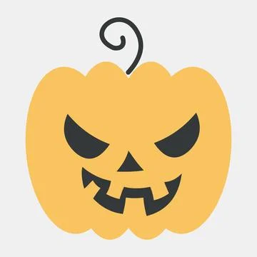 Icon pumpkins. Illustration of halloween elements. Icon in flat style. Stock Illustration