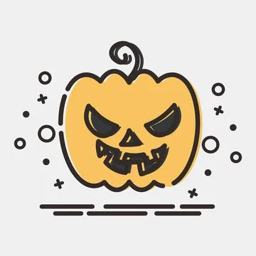 Icon pumpkins. Illustration of halloween elements. Icon in MBE style. Stock Illustration