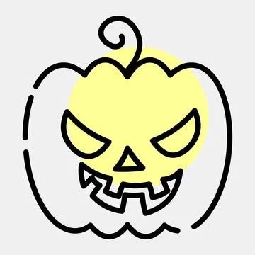Icon pumpkins. Illustration of halloween elements. Icon in color spot style. Stock Illustration