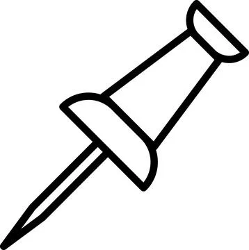 Icon of push pin. Editable stroke EPS10 Stock Photos