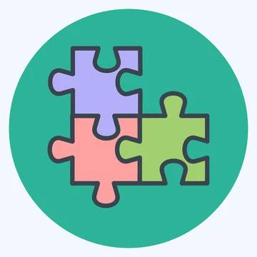 Icon Puzzles. suitable for Programming symbol. color mate style. simple desig 스톡 일러스트