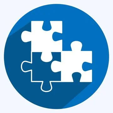 Icon Puzzles. suitable for Programming symbol. long shadow style. simple desi Stock Illustration