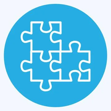 Icon Puzzles. suitable for Programming symbol. blue eyes style. simple design Stockillustratie