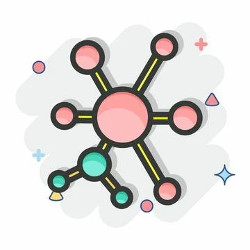 Icon Q-Learning. related to Machine Learning symbol. Comic Style. simple de.. Stock Illustration